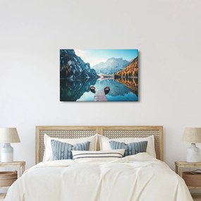Obraz - Lode na jazere Braies (90x60 cm)