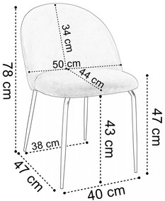Čalouněná židle FARGO samet šedá