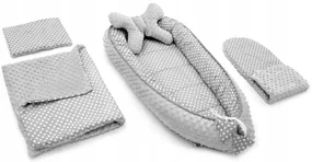 Detské hniezdo 5v1 GREY/WHITE DOTS