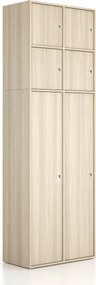 Nadstavba pre skrine FRAME, 4x dvere, 872 x 450 x 854 mm, cylindrický zámok, dub prírodný