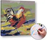 Maľovanie podľa čísel FAREBNÁ SLIEPKA – nízka náročnosť