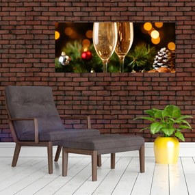 Obraz - Poháre šampanského (120x50 cm)