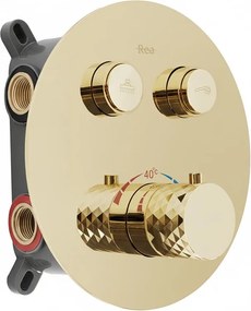 Rea Lungo Diamond, podomietková sprchová súprava + BOX, zlatá lesklá, REA-P6965