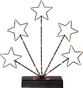 POLAR LED vianočný päťramenný dekoratívny svietnik STARY, 38xLED, 0,5W, časovač, hviezdy