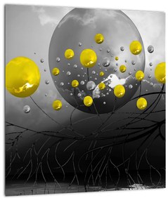 Obraz - žlté abstraktné gule (30x30 cm)