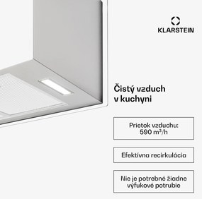 Klarstein Kronleuchter XL, digestor, 90 cm, ostrovčekový, 590 m³/h, dotykové ovládanie, LED, biely