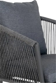 Tmavosivá kovová/polstrovaná záhradná stolička Salerno – House Nordic