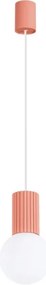 Sollux SL.1754 - Luster na lanku HALO 1xG9/8W/230V pr. 12 cm ružová