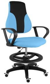 Detská rastúca stolička Neoseat KINDER — látka, čierna / svetlo modrá