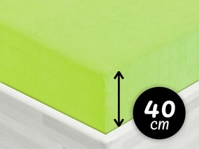 Froté napínacie prestieradlo na extra vysoký matrac FR-019 Žiarivo zelené 100 x 200 - výška 40 cm