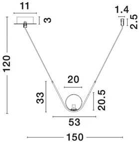 Luster na lanku Vitton 150 mosadz