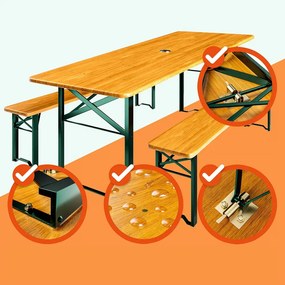 Pivný set KLASIK, 170cm, prírodná hnedá Casaria