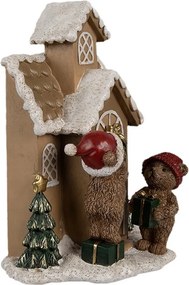 Svietiaca perníková chalúpka s medvedíkmi Gingerbread House - 15*10*18 cm
