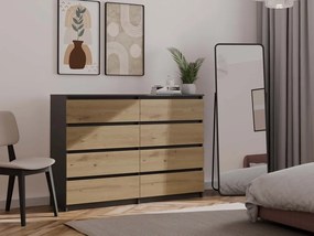 Komoda Musecalo 7 140 (antracit + dub artisan). Akcia -20%. Vlastná spoľahlivá doprava až k Vám domov. 1132829