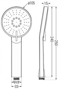 Mexen príslušenstvo - 1-bodový ručný sprchový set R-40, chróm, 785406052-00