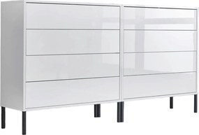 XXXLutz ŠIROKÁ KOMODA, biela, biela s vysokým leskom, 158/86/33 cm MID.YOU - Komody - 001067001601