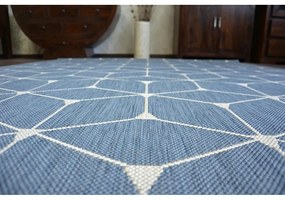 Kusový koberec Kocky 3D modrý 80x150cm