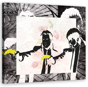 Obraz na plátně, Banksy Pulp Fiction - 30x30 cm