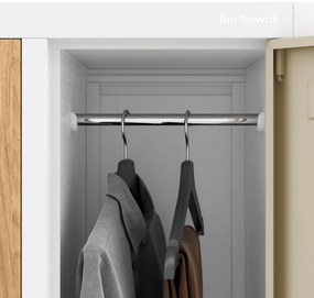 BHP šatní skrinka biela/zlatý dub: Eco Design 10-dverová BARTEK