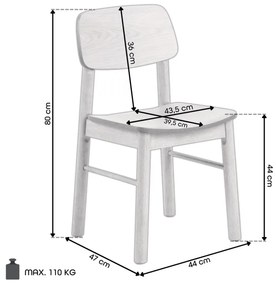 Jídelní židle BARLOW z masivu dub přírodní