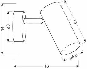 Candellux Čierne stropné/nástenné svietidlo Colly pre žiarovku GU10 91-01658