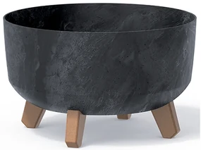Plastový kvetináč na nožičkách DGRL300LE 28,5 cm - antracit