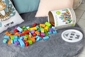 Vzdelávacie drevené bloky mesto 100 ks triedička ECOTOYS