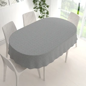 Biante Dekoračný oválny obrus Rebeka RE-012 Sivo-biela kocka malá 100x160 cm