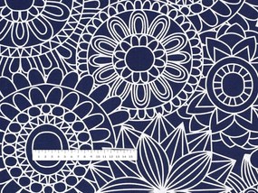 Biante Bavlnený obdĺžnikový obrus Sandra SA-273 Biele mandaly na tmavo modrom 60x100 cm