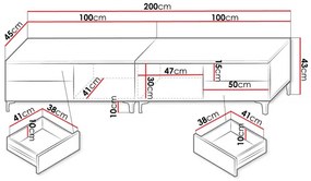 Set 2 TV skriniek Clea XI W Double (biela + lesk biely) (s modrým LED osvetlením). Vlastná spoľahlivá doprava až k Vám domov. 1106200
