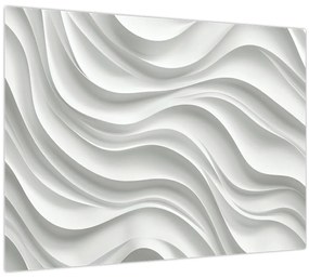Obraz - 3D biele vlny (70x50 cm)