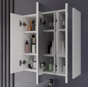 Závesná kúpeľňová skrinka so zrkadlom POLA 3L biela