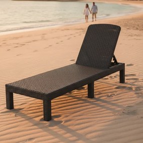 Skladacie ležadlo k bazénu a na terasu PREMIUM - sivé