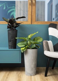 PLASTOVÝ KVETINÁČ URBANIKA SADA 2KS 57X30 CM+46,6X25,5 CM IMITÁCIA BETÓNU SIVÁ