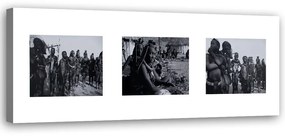 Obraz na plátně Afrika Lidé Černá a bílá - 90x30 cm