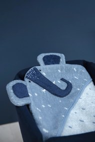 Detská osuška s kapucňou Mrs. Elephant - 75 x 75 cm