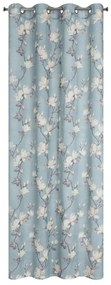 Dekorstudio Dekoračný etamínový záves LUNA s kvetinovým motívom 140x250cm - sivý