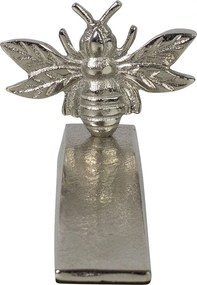 Strieborná kovová zarážka do dverí so včielkou - 14*9*8cm
