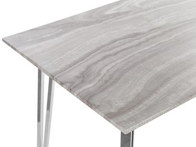 Jedálenský stôl 120 x 70 cm mramorový efekt/strieborná GREYTON Beliani