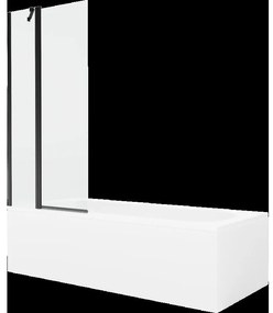 Mexen Vega obdĺžniková vaňa 180 x 80 cm s obkladom a 1-krídlovou sprchovou zástenou 80 cm, Transparentné, Čierna - 550118080X940