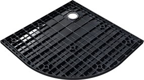 Besco Štvrťkruhová sprchová vanička z SMC kompozitu VEXO MARBLE BLACK HR 90x90 BESCO-Rozmery: 90x90
