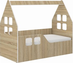 Wooden Toys Detská posteľ DOMEK SONOMA 140x70 (vľavo)