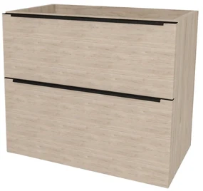 Mereo, Mereo Mailo, kúpeľňová skrinka 81 cm, čierne madlo, Multidecor, Light Rock Hickory, MER-CN591SBLRH1