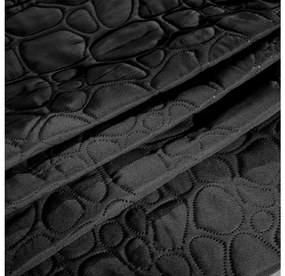 Čierny prehoz na posteľ so vzorom STONE 220x240 cm