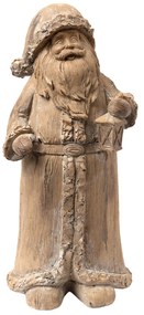Hnedá dekorácie Santa s lucernou - 11 * 9 * 24 cm