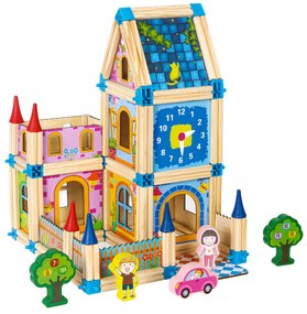 WELLHOX Drevené stavebné bloky Domček 6 v 1 DELTA-CC125M14