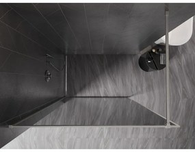 Mexen Kioto-F, sprchová zástena s rámom 140 x 202 cm, 8 mm šedé sklo, oceľový profil, 800-140-104-97-40