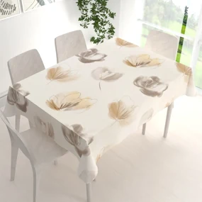 Biante Dekoračný obdĺžnikový obrus PM-109 Akvarelové tulipány na krémovom 120x200 cm
