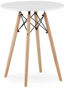 Jedálenská zostava TODI 60cm okrúhly stolový set biely+ 2 stoličky MARK sivé