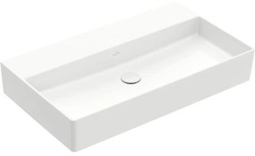 VILLEROY &amp; BOCH Memento 2.0 závesné umývadlo bez otvoru, bez prepadu, 800 x 470 mm, biela alpská, s povrchom CeramicPlus, 4A2283R1
